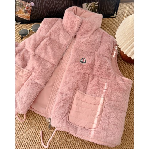 몽클레르 립싱크 숏 패딩 조끼 핑크 컬러