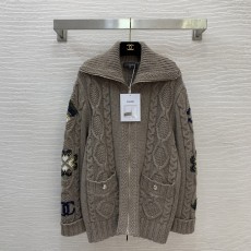샤넬 2026 FW 홈 스키 하이 버전 더블 집업 터틀넥 니트 코트