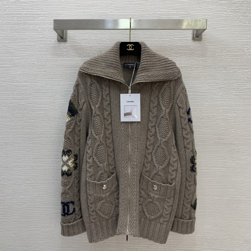 샤넬 2026 FW 홈 스키 하이 버전 더블 집업 터틀넥 니트 코트