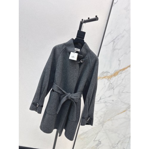 에르메스 25SS·FW 하이넥 미디 롱 더블페이스 코트