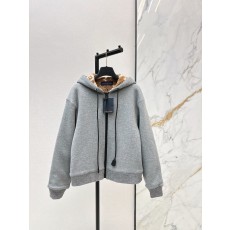 루이비통 25SS FW 후드 스트링 푸들 퍼 집업 점퍼