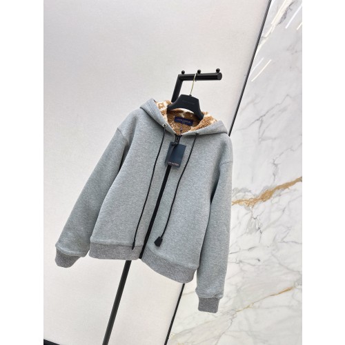 루이비통 25SS FW 후드 스트링 푸들 퍼 집업 점퍼