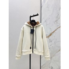 루이비통 25SS FW 후드 스트링 푸들 퍼 집업 점퍼