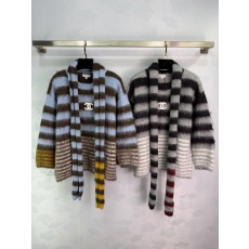 샤넬 25FW 배색 스트라이프 퍼 니트