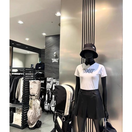 PXG 2025 가을 여성 골프 레더 미니 스커트
