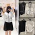 PXG 여성 다운 니트 믹스 슬림핏 보온 재킷