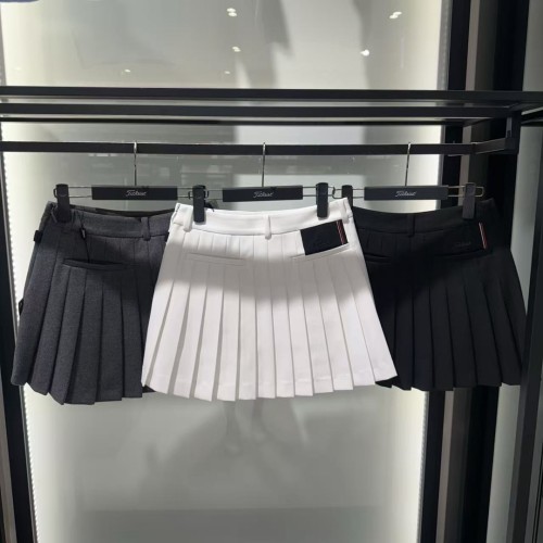 타이틀리스트 25FW 여성 울 혼방 플리츠 미니스커트