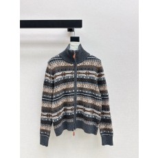 로로피아나 26SS 여성 페어아일 울 스탠드넥 가디건