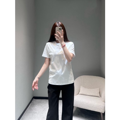 셀린느 26SS 여성 레터링 자수 반팔 티셔츠