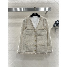 샤넬 25FW 여성 트리밍 레이어드 원피스형 울 자켓