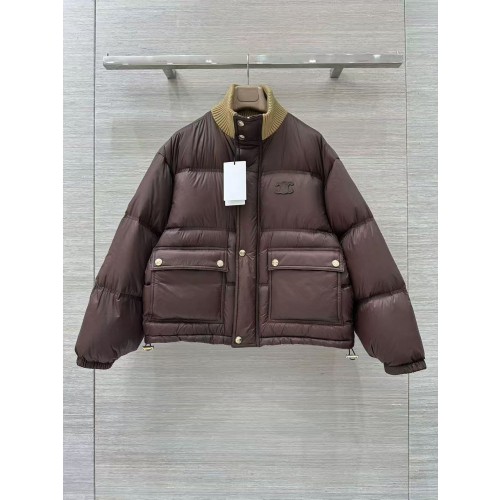 셀린느 25FW 트리옹프 자수 리브넥 다운 자켓