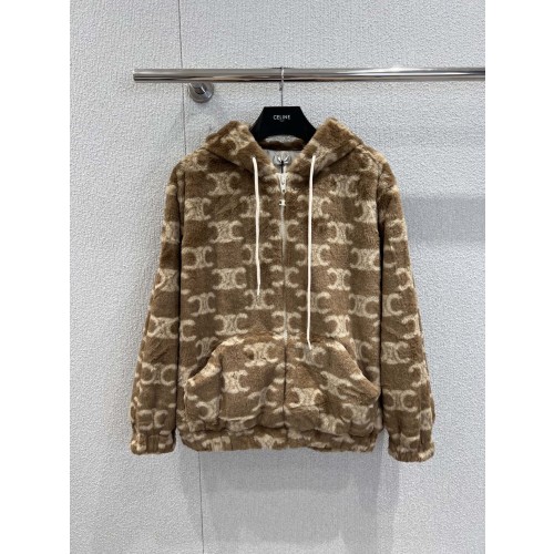 셀린느 25FW 트리옹프 테디 후드 집업 자켓
