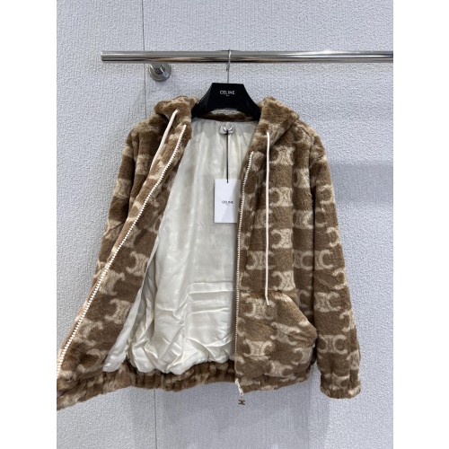 셀린느 25FW 트리옹프 테디 후드 집업 자켓