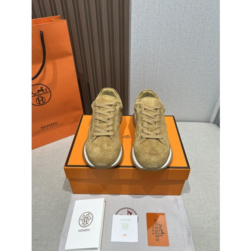에르메스 남성 스웨이드 레더 스니커즈