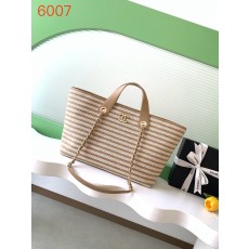 샤넬 26C 체인 쇼퍼백 캔버스 베이지