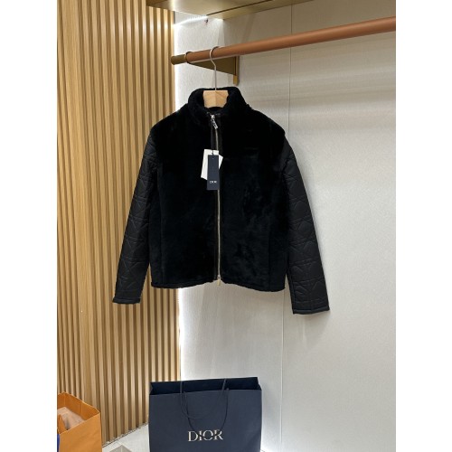 디올 카나주 가죽 퍼 믹스 자켓 25FW
