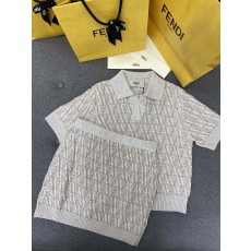 [TJ공장] 펜디 베이지 FF 모티프 니트 폴로 셔츠