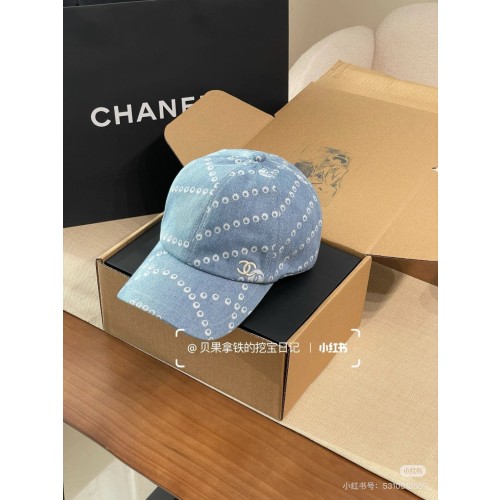 샤넬 25P 프린트 워싱 데님 베이스볼 캡