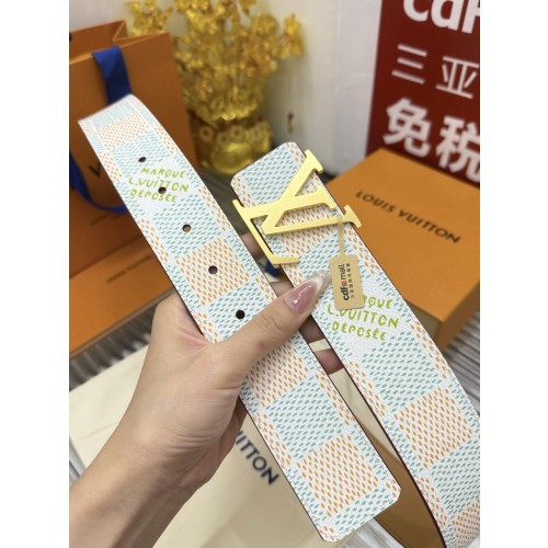 루이비통 다미에 헤리티지 화이트 벨트 4cm