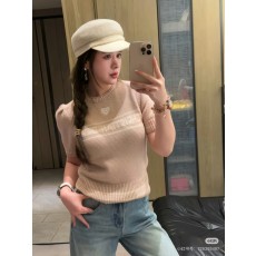 [V공장] 디올 하트 자수 레터링 울 반팔 2컬러