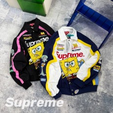 Supreme x 스폰지밥 자수 로고 레이싱 재킷