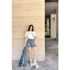 [V공장] 루이비통 25SS 체크무늬 데님 반바지 남녀공용