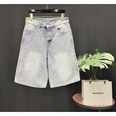 발렌시아가 핸드메이드 디스트로이드 연청 반바지