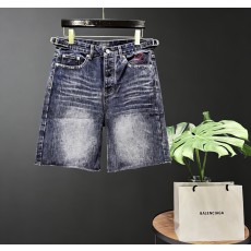 발렌시아가 한정판 자수 하트 숏 데님 팬츠