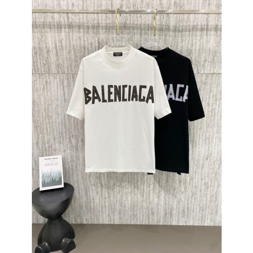 발렌시아가 26SS 헤비웨이트 하이넥 반팔티