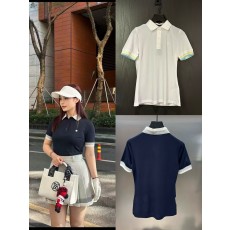 지포어(G/FORE) 여성 숏 슬리브 립 폴로 셔츠