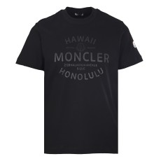 몽클레어 MC 로고 반팔 티셔츠 남녀공용 블랙