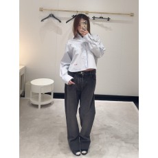 샤넬 뉴 핸드 버튼 워싱 스트레이트 레그 진