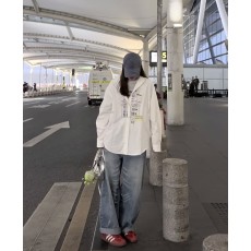 메종 마르지엘라 라이브러리 스탬프 프린트 셔츠