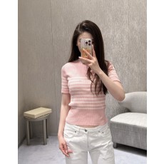 디* 26SS 마리니에르 쇼트 슬리브드 스웨터 핑크