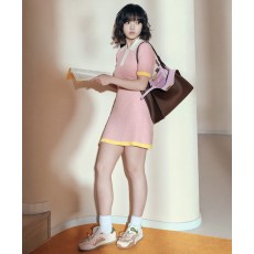 펜디 랩 스타일 숏 드레스 핑크