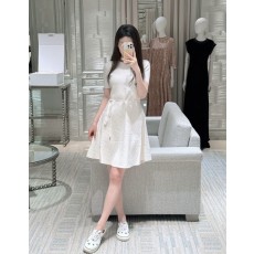 디올 오블리크 쇼트 슬리브드 드레스