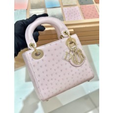 [여왕샵] 디올 레이디 Ostrich Skin 미니백 핑크
