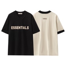 피어오브*  FOG 에센셜 플록 로고 V넥 반팔 티셔츠