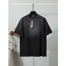 크롬하* 크로스 레이저 워싱 반팔 티셔츠