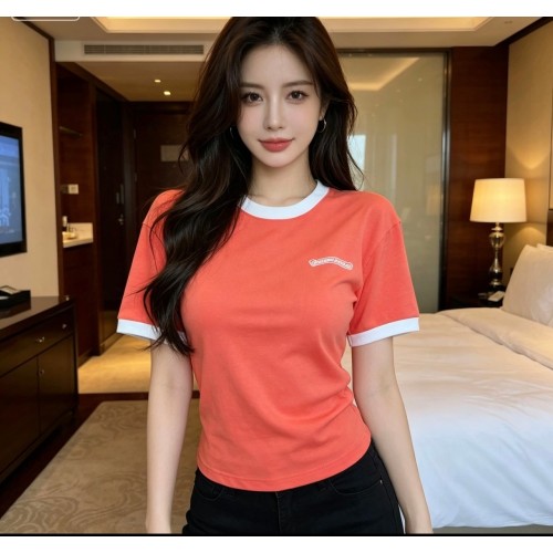 크롬하츠 롤러스케이트 홀스슈 링거 티셔츠 남녀공용